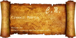 Czencz Márta névjegykártya