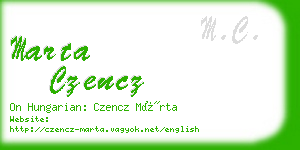 marta czencz business card